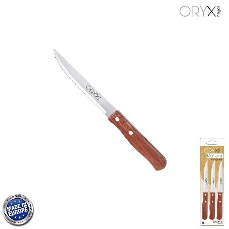 CUCHILLO MONTANA MULTIUSOS HOJA SIERRA ACERO INOXIDABLE 11 CM. MANGO MADERA (BLISTER 3 PIEZAS)