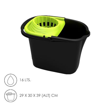 CUBO FREGONA CON ESCURRIDOR RECTANGULAR 16 LITROS