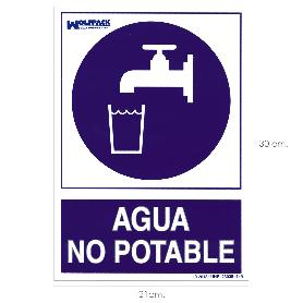 CARTEL AGUA NO POTABLE 30X21CM.