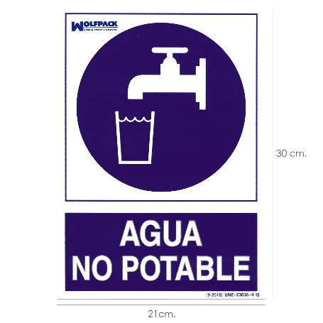 CARTEL AGUA NO POTABLE 30X21CM.