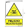 CARTEL PELIGRO PRODUCTOS TOXICOS 30X21CM.