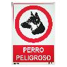 CARTEL 29,7X21 CM PERRO PELIGROSO 3030