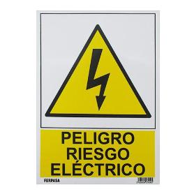 CARTEL 29,7X21 CM PVC PELIGRO RIESGO ELEC 7000