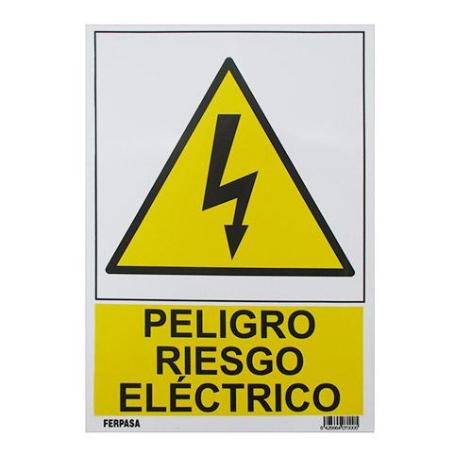 CARTEL 29,7X21 CM PVC PELIGRO RIESGO ELEC 7000