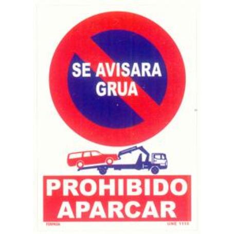 CARTEL 3072 PROHIBIDO APARCAR SE AVISA GRUA