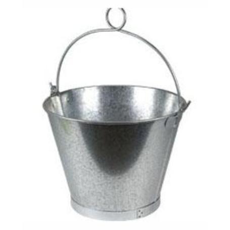 CUBO CHAPA GALVANIZADO ASA ANILLA 25 CM 6 L