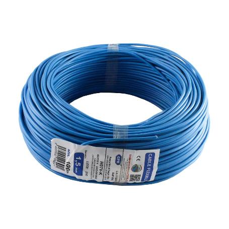 CABLE FLEXIBLE ELECTRICO 1X1,5MM. AZUL ROLLO 100MT.