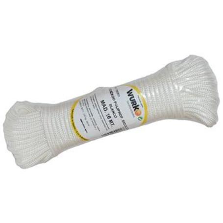 CUERDA TRENZADA POLIPROPILENO BLANCA ROLLO 10M