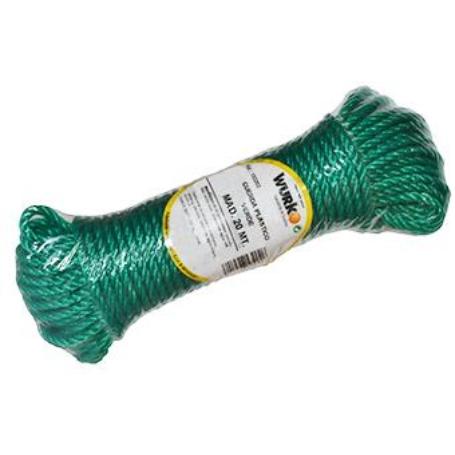 CUERDA PLASTICO 4 MM VERDE ROLLO 20M