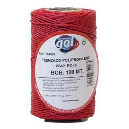 CUERDA LINEA TRENZADA ROJA 4226 ROLLO 100M