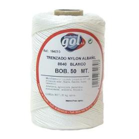 CUERDA LINEA BLANCA FINA 8840 TREZADA NYLON ROLLO 50M