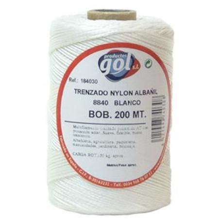 CUERDA LINEA BLANCA FINA 8840 TRENZADA NYLON ROLLO 200M