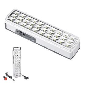 LINTERNA LED / LAMPARA DE EMERGENCIA CON ENCHUFE / RECARGABLE (1.200 MAH) 150 LUMENES CON ASA Y CARGADOR DE COCHE