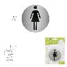 PLACA ADHESIVA BAÑO MUJER ACERO INOXIDABLE Ø 7 CM.