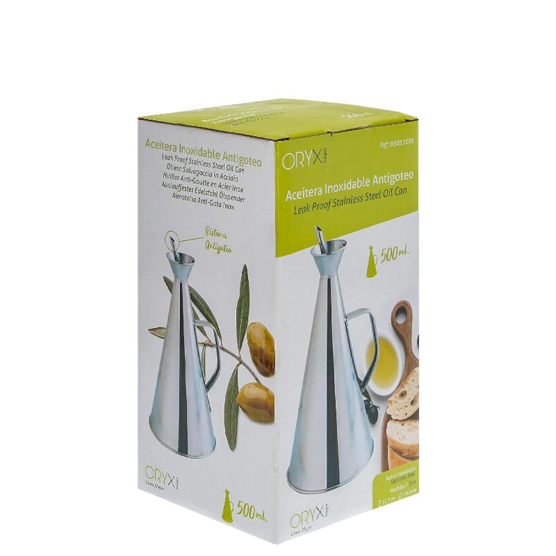 Aceitera antigoteo acero inoxidable 50cl