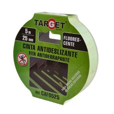 CINTA ANTIDESLIZANTE FLUORESCENTE 25MM R/5MT.