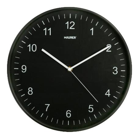 RELOJ DE PARED Ø 30 CM. COLOR NEGRO