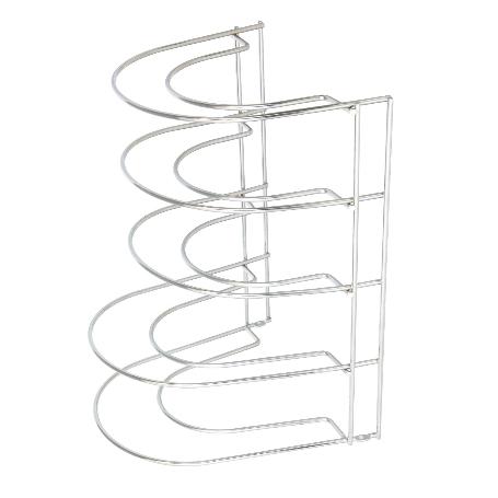 SOPORTE VERTICAL 5 NIVELES PARA SARTENES, TAPADERAS, ACERO CROMADO