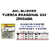 BLISTER TUERCA HEXAGONAL DIN 934 CINCADO METRICA M-4