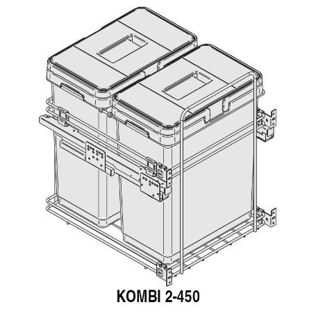 MODULO CUBO BASURA KOMBI M450 2X30LTS.