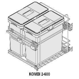 MODULO CUBO BASURA KOMBI M600 2X33LTS.