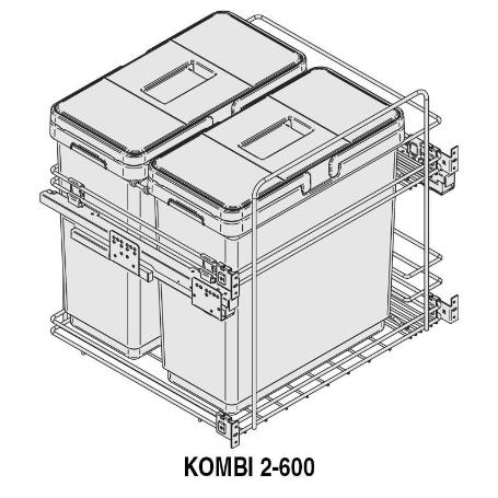 MODULO CUBO BASURA KOMBI M600 2X33LTS.