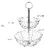 FRUTERO 2 NIVELES, ACERO CROMADO, DOBLE CANASTA DE REJILLA, Ø 30X46 (ALT) CM.