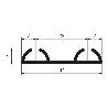 GUIA ALUMINIO SUPERIOR, INFERIOR MICRA DOBLE 3M.  GUIA DOBLE CANAL. SP16