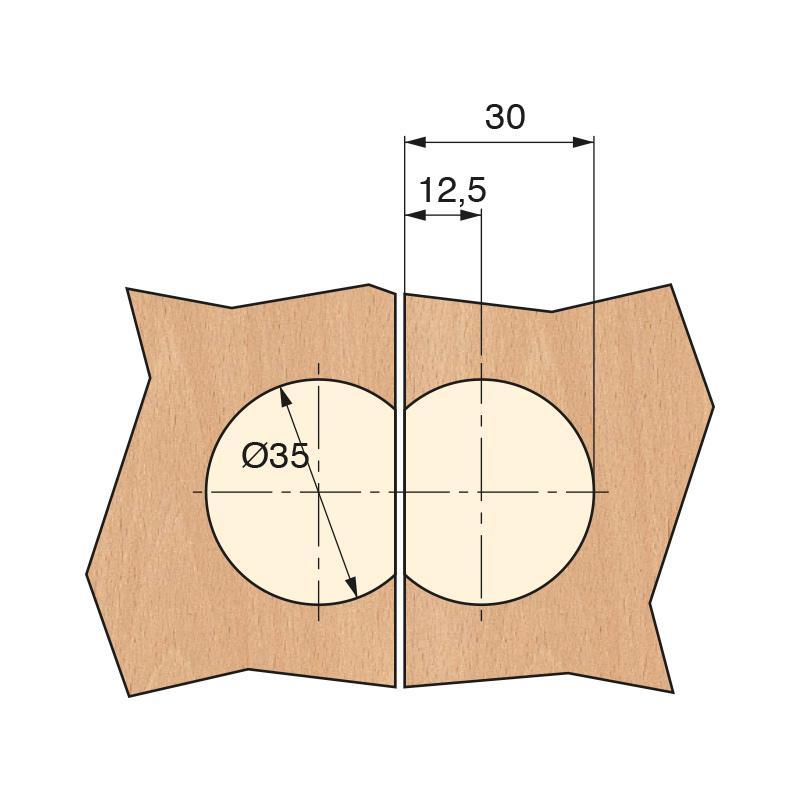 BISAGRA PARA PUERTAS ABATIBLES EMBUTIR 35mm ZAMAK SINGER NIQUELADO