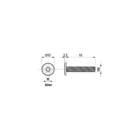 TORNILLO EMBELLECEDOR CEGAS CABEZA PLANA ALLEN M6 NÍQUEL. ELEGIR LARGO. LARGO 60MM DIÁMETRO 6MM