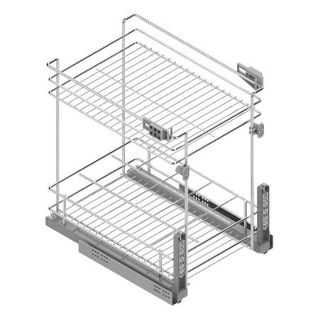 BOTELLERO BANDEJERO CLASSIC M300 CROMO  CON GUIA OCULTA CA, EXTRACCIÓN PARCIAL 25KG. SP16-19.