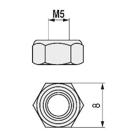 TUERCA HEXAGONAL AUTOBLOCANTE DIN 985 INOXIDABLE METRICA M-10