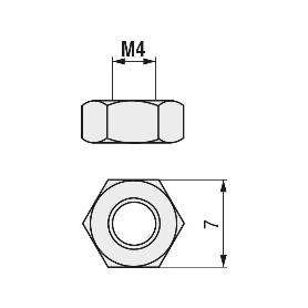 TUERCA HEXAGONAL DIN 934 INOXIDABLE A2 METRICA M-6 (CAJA 1000)