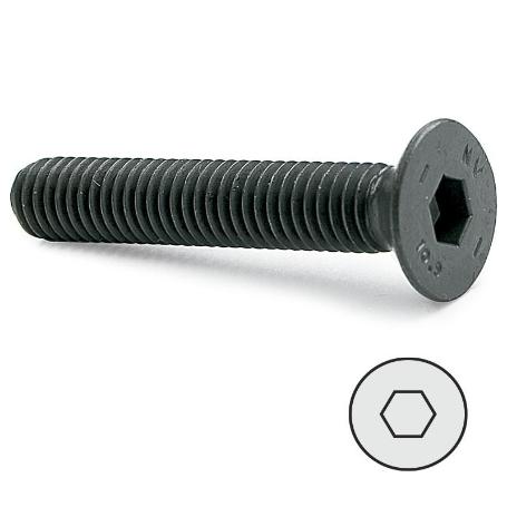 TORNILLO ROSCA METAL ALLEN DIN 7991 NEGRO METRICA M-8 LARGO 45MM