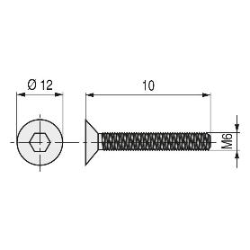 TORNILLO ROSCA METAL ALLEN DIN 7991 ZINC METRICA M-4 LARGO 6MM (CAJA 1000)