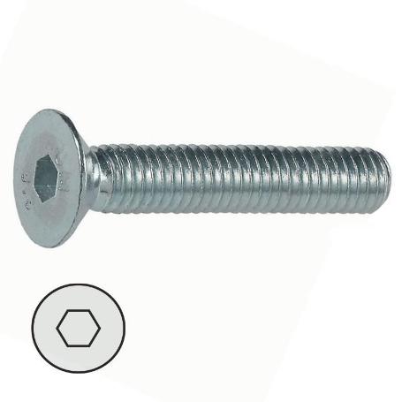 TORNILLO ROSCA METAL ALLEN DIN 7991 ZINC LARGO 45MM METRICA M-6