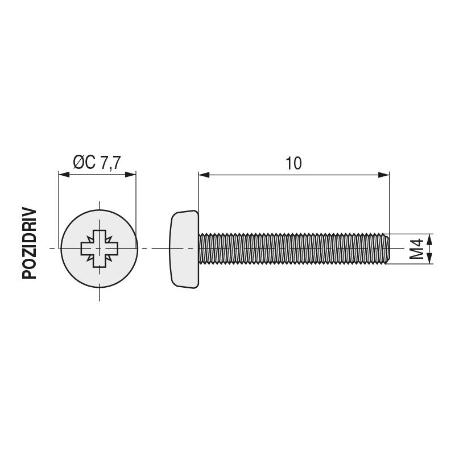 TORNILLO ROSCA METAL CABEZA ALOMADA DIN METRICA M-6 LARGO 16MM (CAJA 1000)