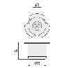 PATA PLÁSTICO PRIMA Ø56 H50 NEGRO  PARA TORNILLO ROSCA MADERA