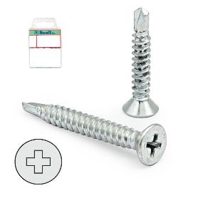 BLISTER TORNILLO BROCA CABEZA PLANA DIN 7504-P CINCADO LARG.R/CHAPA 25MM Ø ROSCA CHAPA 3.5MM