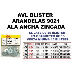 BLISTER ARANDELA PLANA DIN 9021 CINCADA METRICA M-4