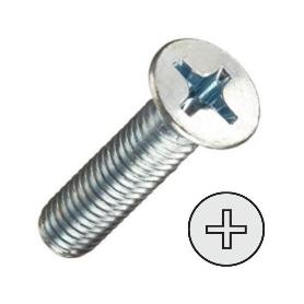 TORNILLO ROSCA METAL CABEZA PLANA DIN 965 ZINCADO LARGO 25MM METRICA M-6 (CAJA 600)