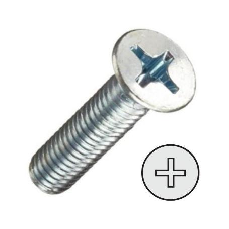 TORNILLO ROSCA METAL CABEZA PLANA DIN 965 ZINCADO LARGO 25MM METRICA M-6 (CAJA 600)