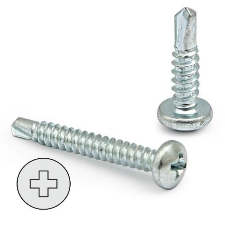 TORNILLO BROCA  ROSCA CHAPA CABEZA REDON LARG.R/CHAPA 19MM Ø ROSCA CHAPA 4.8MM (CAJA 1000)