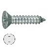 TORNILLO ROSCA CHAPA CABEZA PLANA DIN 79 LARG.R/CHAPA 9.5MM Ø ROSCA CHAPA 2.9MM (CAJA 100)