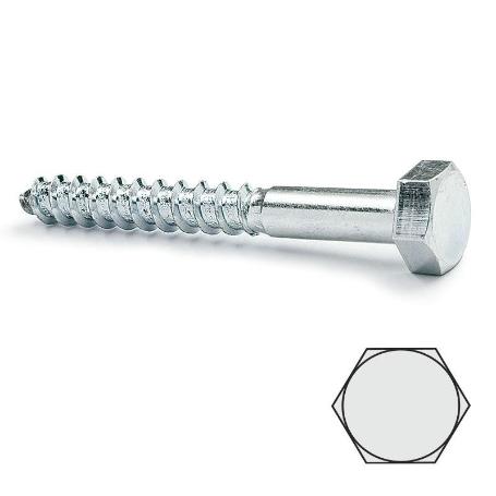 TIRAFONDO CABEZA HEXAGONAL DIN 571 ZINCADO 5-30 LARGO 140MM DIÁMETRO 8MM