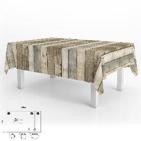 MANTEL HULE RECTANGULAR TABLONES MADERA IMPERMEABLE ANTIMANCHAS PVC 140 X 250 CM.  RECORTABLE USO INTERIOR Y EXTERI