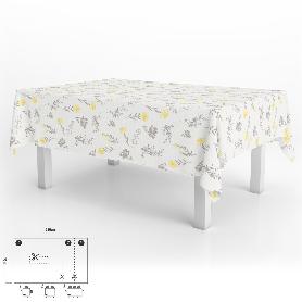 MANTEL HULE RECTANGULAR FLORES AMARILLAS IMPERMEABLE ANTIMANCHAS PVC 140X250 CM.  RECORTABLE USO INTERIOR Y EXTERIO