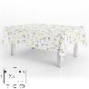 MANTEL HULE RECTANGULAR FLORES AMARILLAS IMPERMEABLE ANTIMANCHAS PVC 140X250 CM.  RECORTABLE USO INTERIOR Y EXTERIO