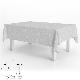 MANTEL HULE RECTANGULAR GEOMÉTRICO GRIS IMPERMEABLE ANTIMANCHAS PVC 140X250 CM.  RECORTABLE USO INTERIOR Y EXTERIOR