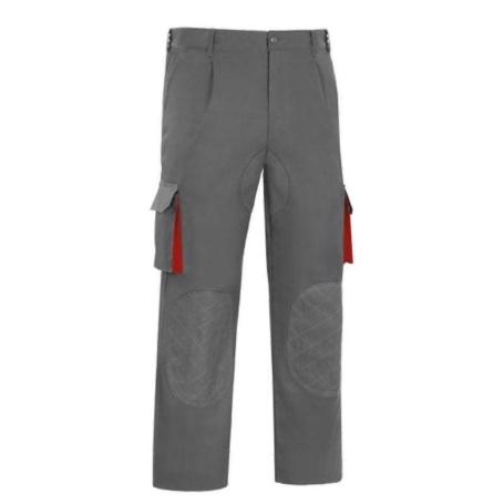 PANTALON MULTIBOLSILLO BICOLOR REFORZADO TALLA 38-64 TALLAJE TALLA 52 ROPA BICOLOR GRIS ROJO